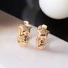 Cute Female Colorful Star Zircon Stone Hoop Earrings 2024 Trend  Gold Color Summer Jewelry For Women