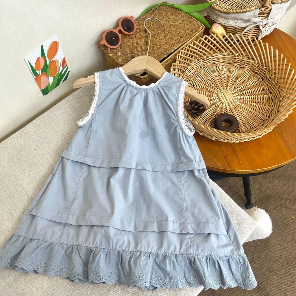 2025 Summer Lace Trim Dress: Baby Girls' Fashionable Western Style Vest