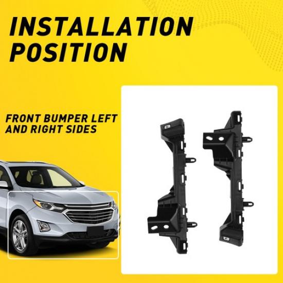 Bumper Retainer Equinox Left Right Side Bracket For 2018- Chevrolet Black 2x