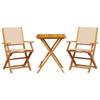 VidaXL 3-piece Bistro Set Beige Fabric and Solid Wood, Garden Bistro Set, Balcony Set, Set of 3281811