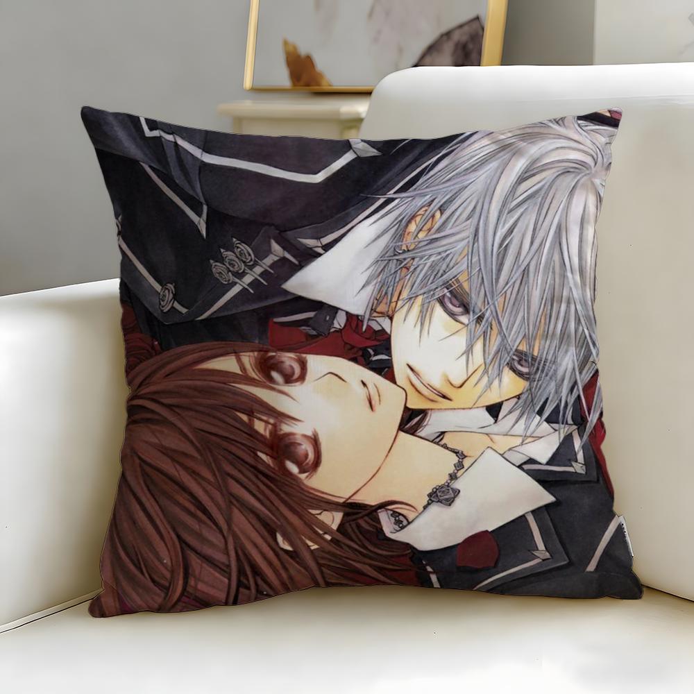 classic anime Vampire Knight Cushion Cover Soft & Easy-Wash Pillow Case – Versatile for Couch, Bed, Travel and Office