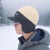 Hat Men's Duck Tongue Outdoor Ear Protection Warm Fleece Knitted Hat Alphabet Color Matching Pullover Wool Hat