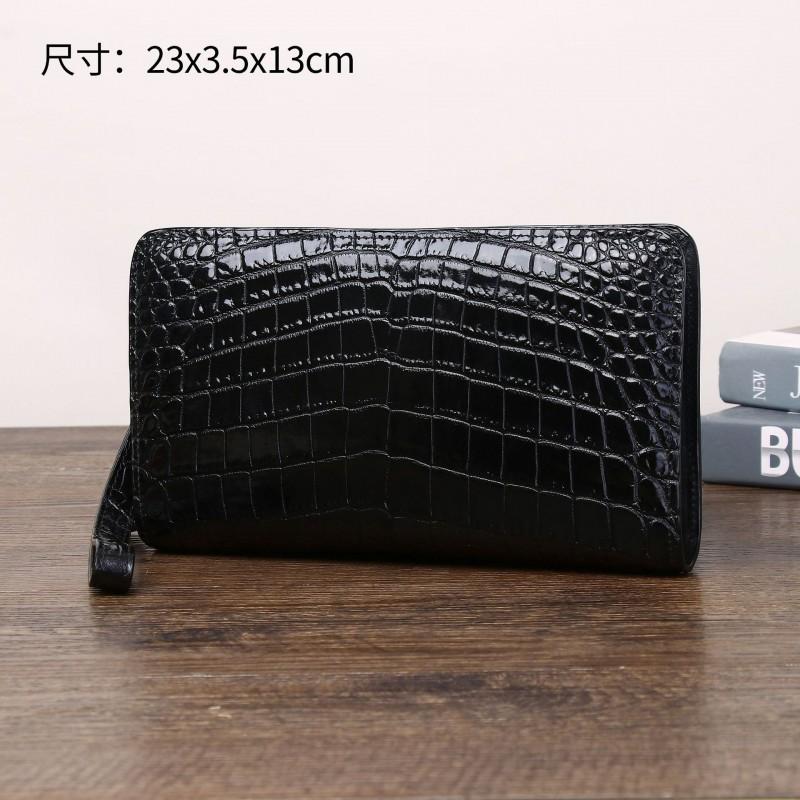 Crocodile Belly Pattern Men s Business Leisure Handbag Large Capacity Wallet Multi Card Position Trendy 23x4x13 чёрный