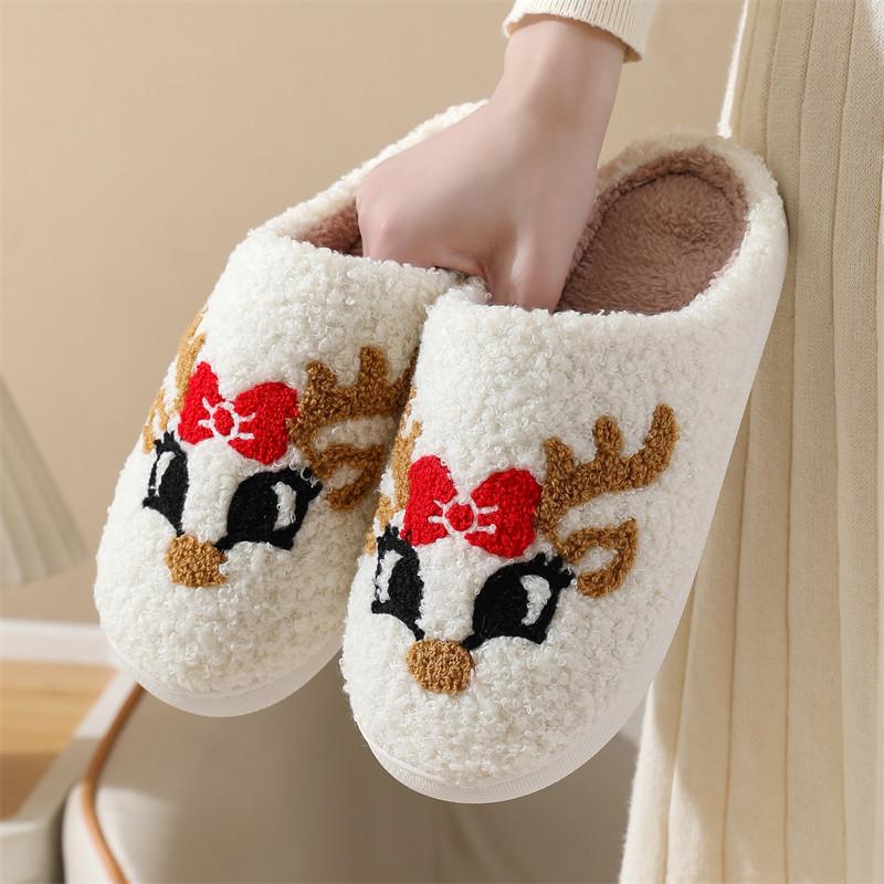 Slippers cotton slippers women winter christmas halloween cotton mop indoor home plush warm cotton slippers
