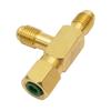 1 Stück T-Stück-Adapter 1/4X1/4X1/4" SAE Überwurfmutter Mit Manometeranschluss Tiefvakuum Pumpe/Manifold Set Massivmessing T-Stück-Adapter