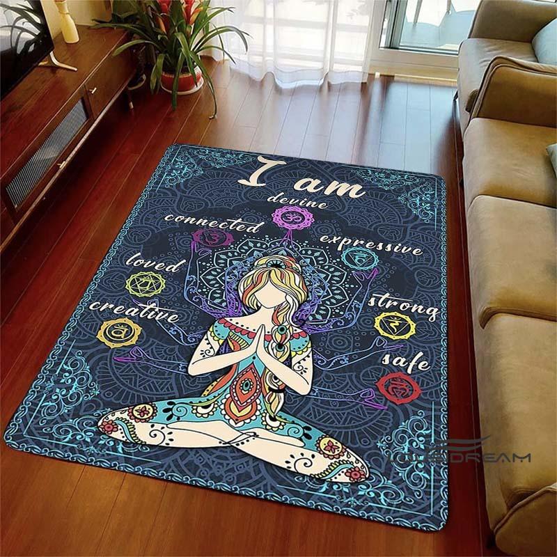 3D Rainbow 7 Chakra Rug, Bedroom Rug for Living Room, Home Sofa Decor, Kids Play Mat, Large Decor Rug, Yoga Meditation001