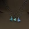 Creative Hollowed Lotus Glow In The Dark Pendant Necklace Luminous Jewelry Chain