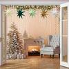 5pcs Multicolored Paper Star Decorations for Christmas, Suitable for Festive Hanging Ornaments, Store Celebration Decorations