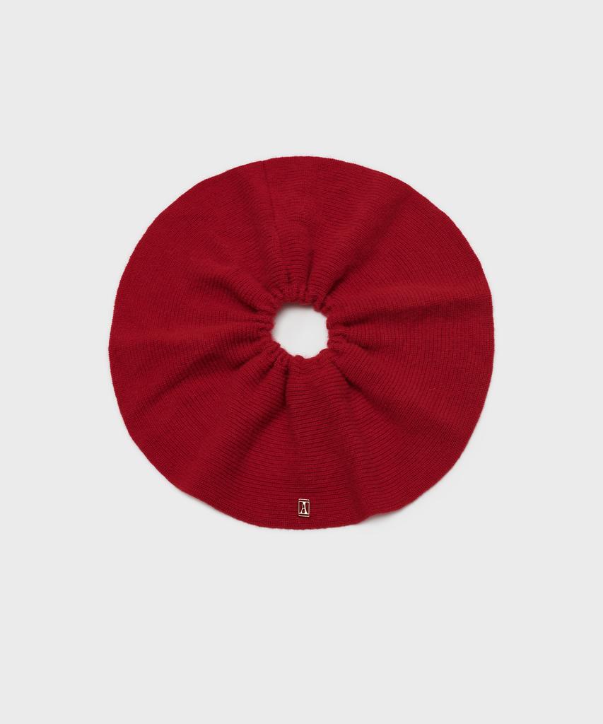 The Aétut Cashmere Double Layer Knit Scrunchie_Red
