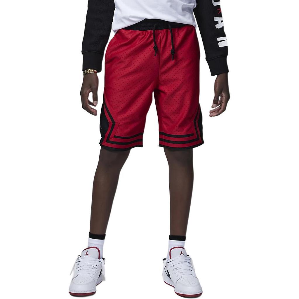 Jordan SS22 Logo Print Stripe Casual Sport Shorts Kids Bottoms Fitness-Red DR8097-687