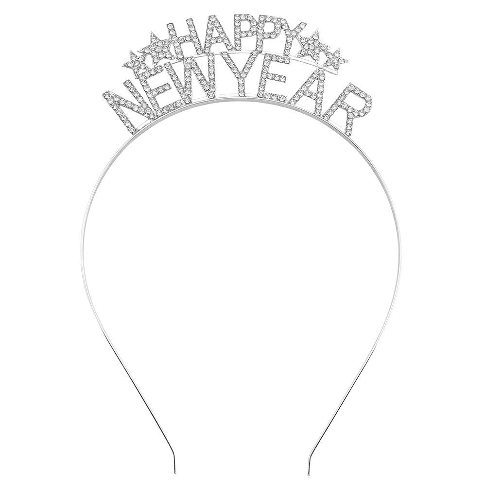 Christmas New Year Headband MERRY CHRISTMAS Alloy Rhinestone Knotted Letter Headband Atmosphere 2026