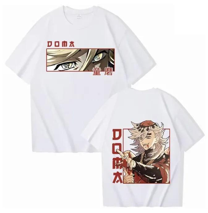 2026 Anime Demon Slayer Douma T-Shirts Man Women Summer High Quality Cotton T Shirt Casual O-Neck Short Sleeve Shirts