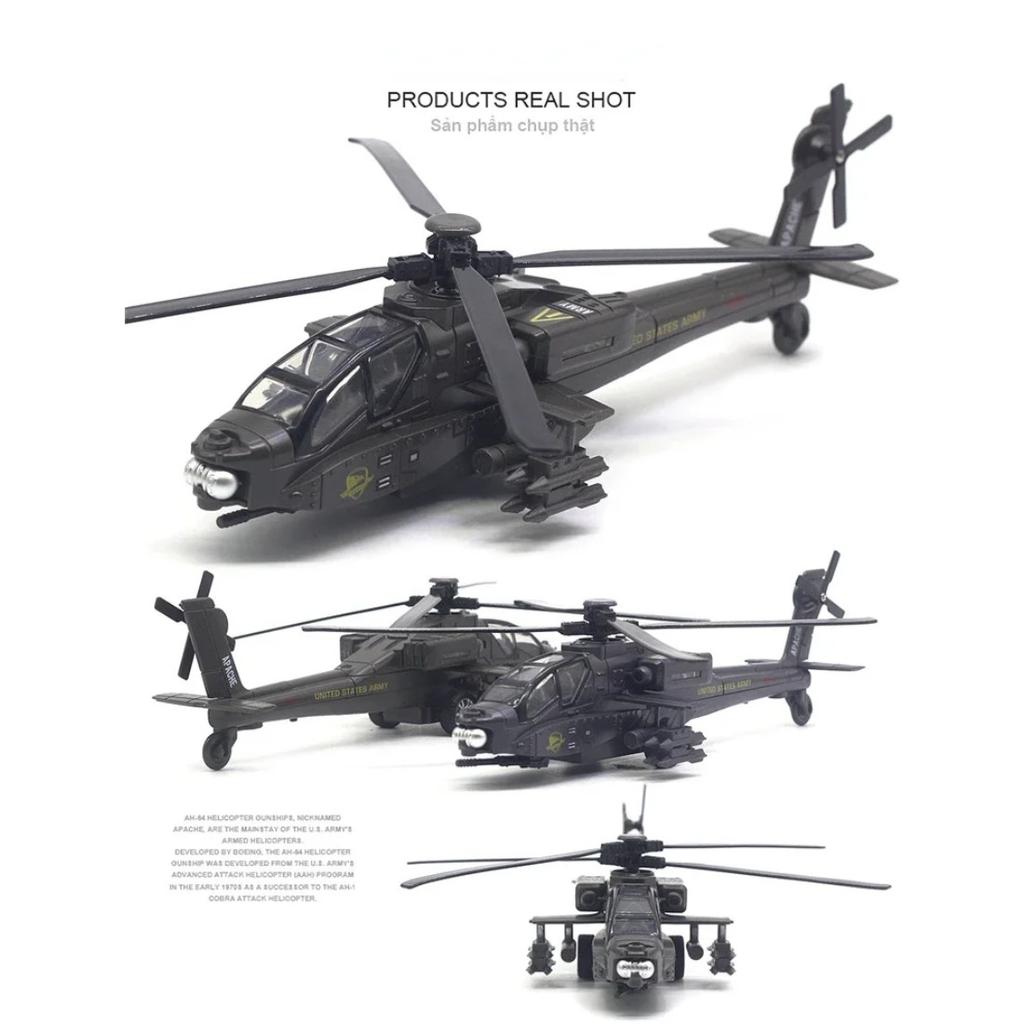 Apache Armed Helicopter Model Acoustooptic Military Aircraft Model Toy Ornament Gift FJ16