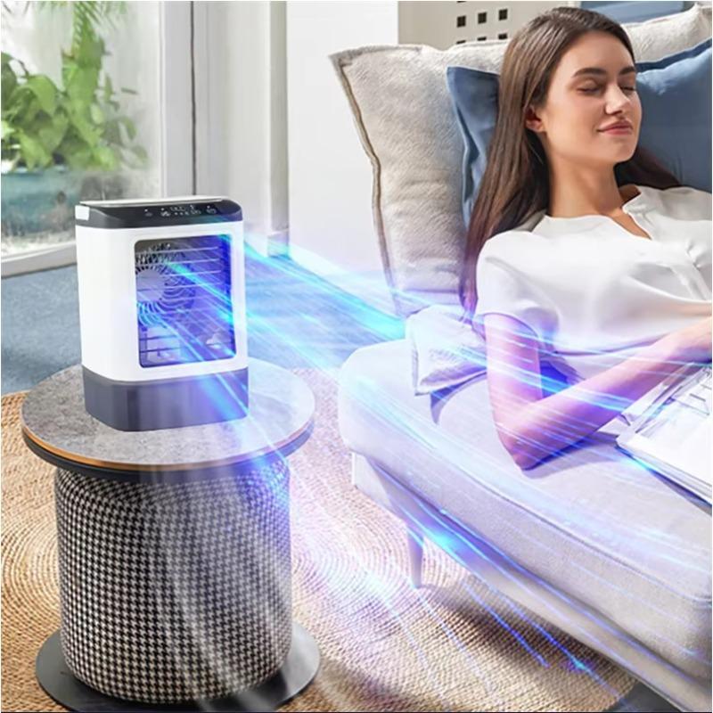 Tragbarer Klimaanlagenlüfter mit Sprühnebel, Wiederaufladbarer Mini-Luftkühler-Luftbefeuchter, USB-Schreibtisch-Kühlventilator für Zuhause und Büro