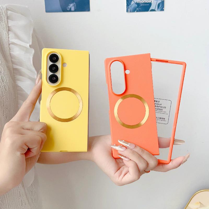 Samsung Z Fold7 Case: Iridescent Magnetic Ring, Drop-Proof, with Screen Protector