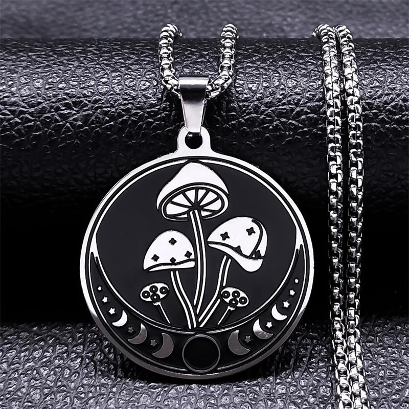 Witchcraft Pentagram Necklace Stainless Steel Silver Color Witch Pagan Star Symbol Necklace Wicca Jewelry collares de moda