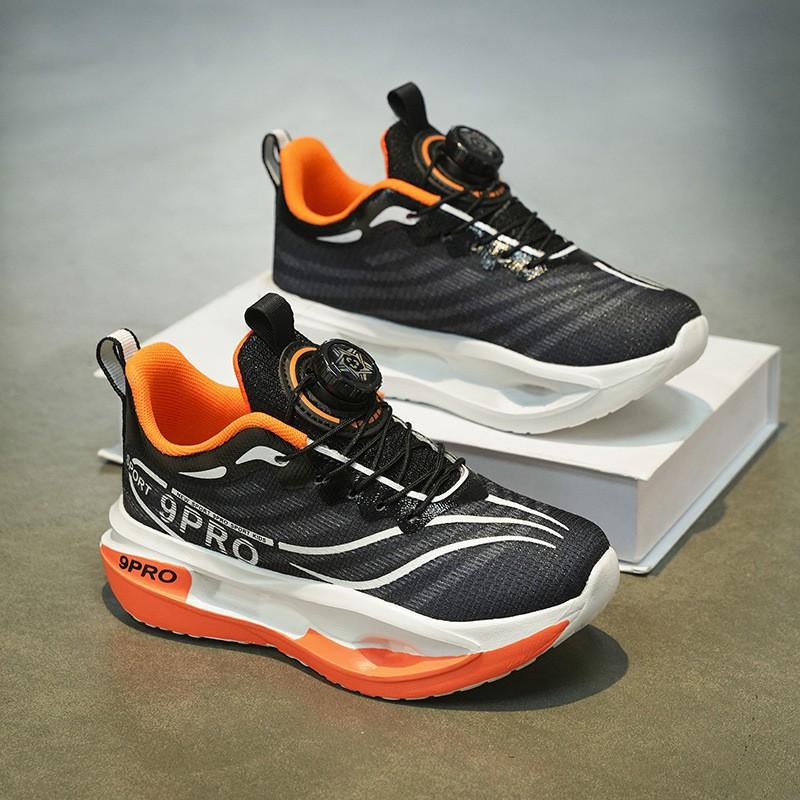 Youth Style Shoes Lightweight Kids Running Shoes Boys Ages 7-16 Breathable Mesh Upper MD Sole Shock Absorption Slip-On Style With Rotating