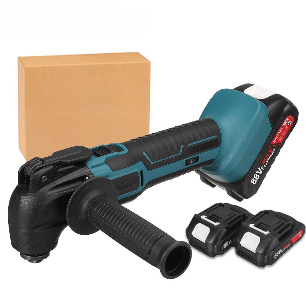 88VF 1600W Cordless Oscillating Multitools Electric Renovator Electric Trimmer Saw Woodworking Power Tools with 2 Battery
