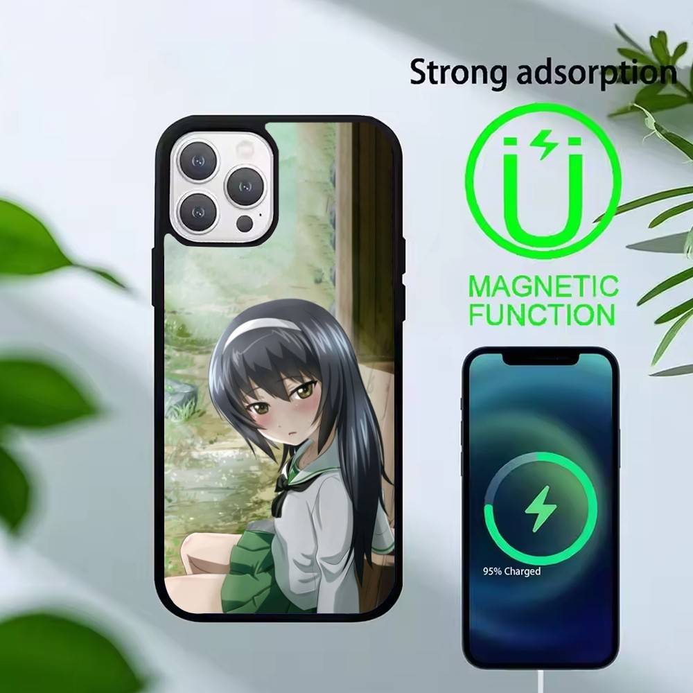 G-GIRLS Und P-PANZER Phone Case For iPhone 14,16,15,13,17,12,Plus,Pro,Max Magnetic For Magsafe Frosted Cover