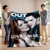 Two People Close Together with Contrasting Hair Colors On a Magazine Cover. for All Seasons Blanket Lunch Break Throw Gift