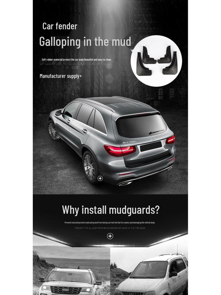 Tesla Model Y (2021-2024) Soft Rubber Rear Wheel Fender Mud Flaps