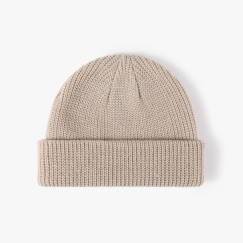 Men Women Winter Thick Warm Hat Plain Beanies for Custom Logo Minimalist Dome Knit Beanie