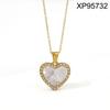 Gold Heart & Butterfly Pendant Necklace - Women's Versatile Titanium Steel Charm Chain
