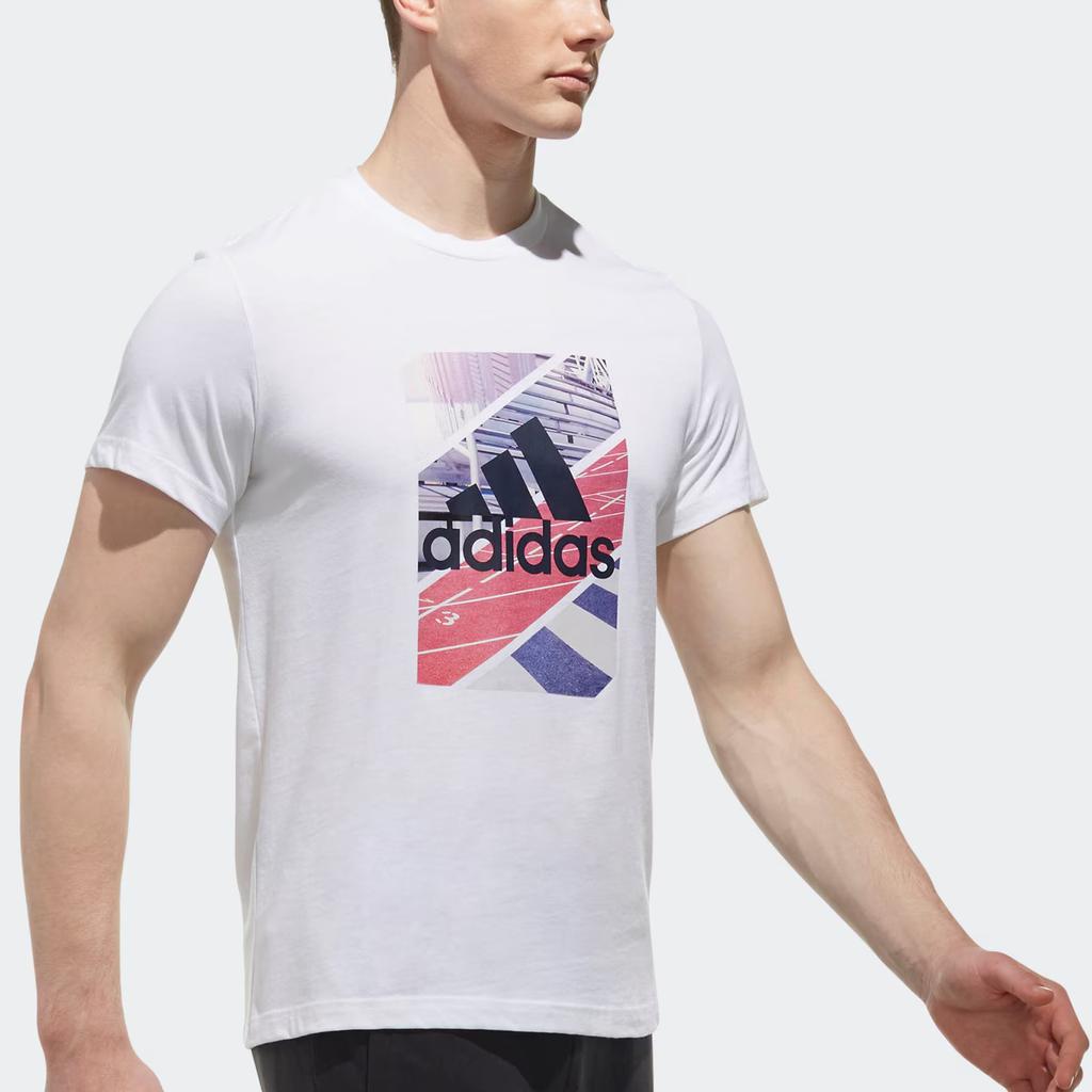 Adidas Gfx T Photo Round Neck Logo Print Short Sleeve T-Shirt Men Tops White CX4996