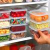 Transparent Kitchen Storage Box Food Grade Sealed Tank Square Food Dispenser Fresh Keeping Fruit Vegetable Container 350Ml 650Ml