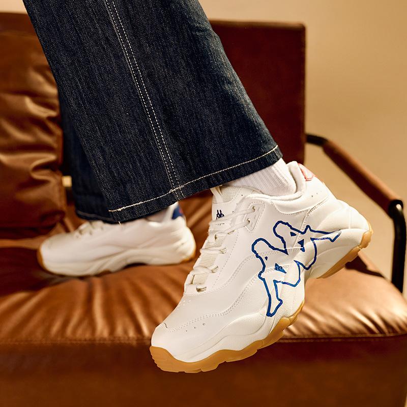 Kappa Retro Dad Shoes with Plush Insulation and Thick Sole for Increased Height and Anti Slip Casual Sports Shoes