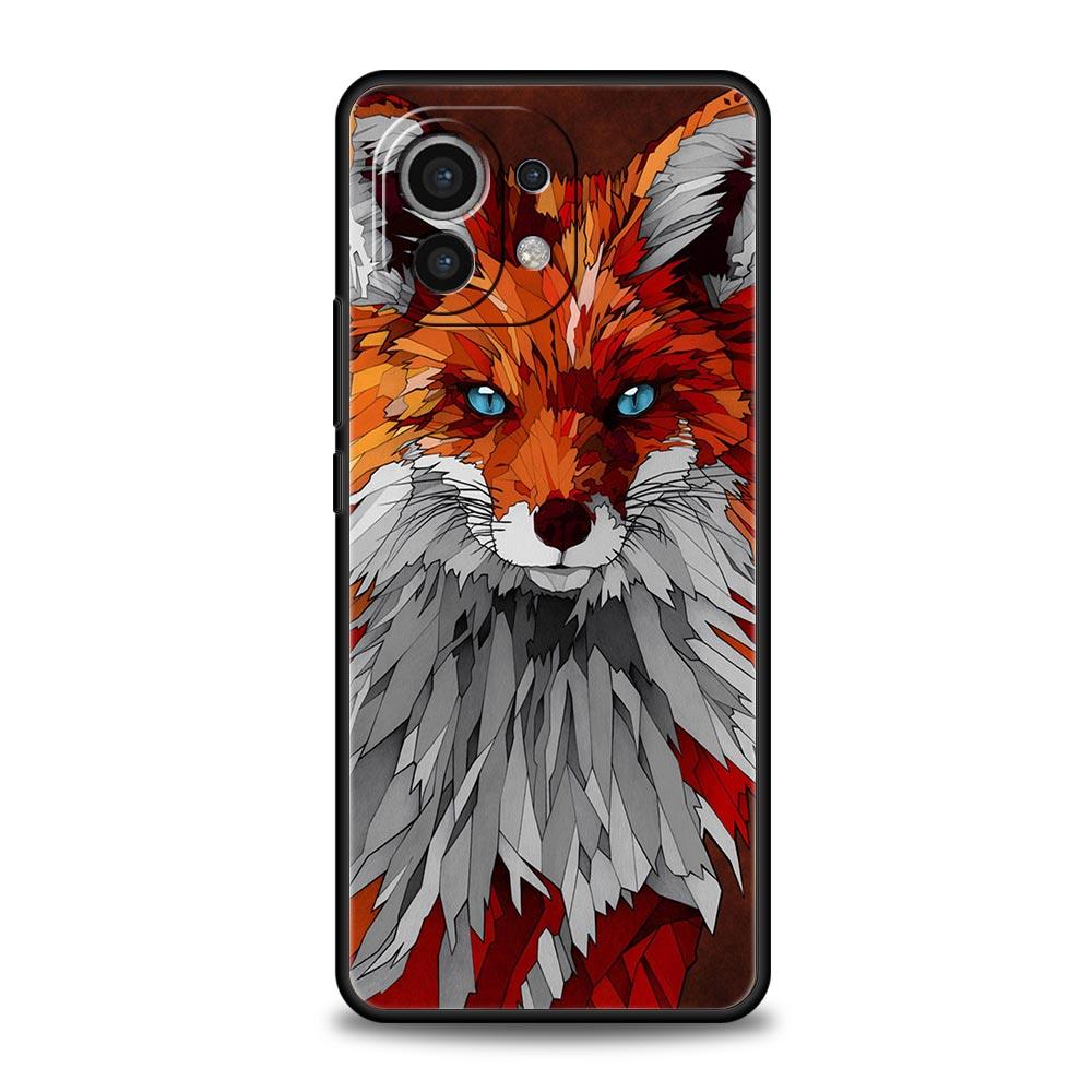 Coque de téléphone Animale Mignonne Dessin Animé Renard Pour Xiaomi Poco X3 NFC M3 M4 F4 X4 Pro 5G F3 GT Mi 12 11T 10 9T 10T Lite 11 Ultra Housse Noire