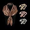 Fashion Pearl Rhinestone Brooches for Women Square Scarf Buckle Geometry Cross Brooch Pin Metal Ring Clothing Accessories