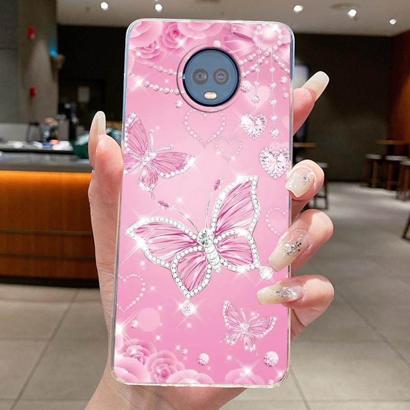 For Motorola Moto G6 Plus Case Clear Luxury Fashion Butterfly Flowers Soft Silicone Phone Cover for Motorola G6 Plus G6+ Casing