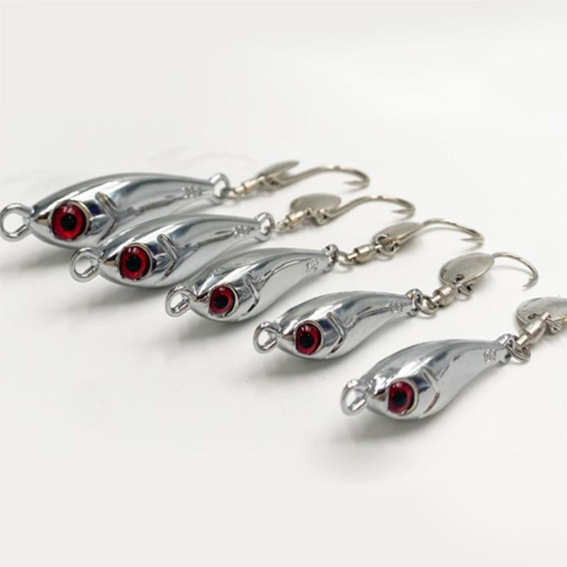 4Pcs Metal Fishing Lure Jigging Lure Cast Fishing Artificial Baits Sinking Spoons Baits with Hooks 5-30g Fishing Tackle