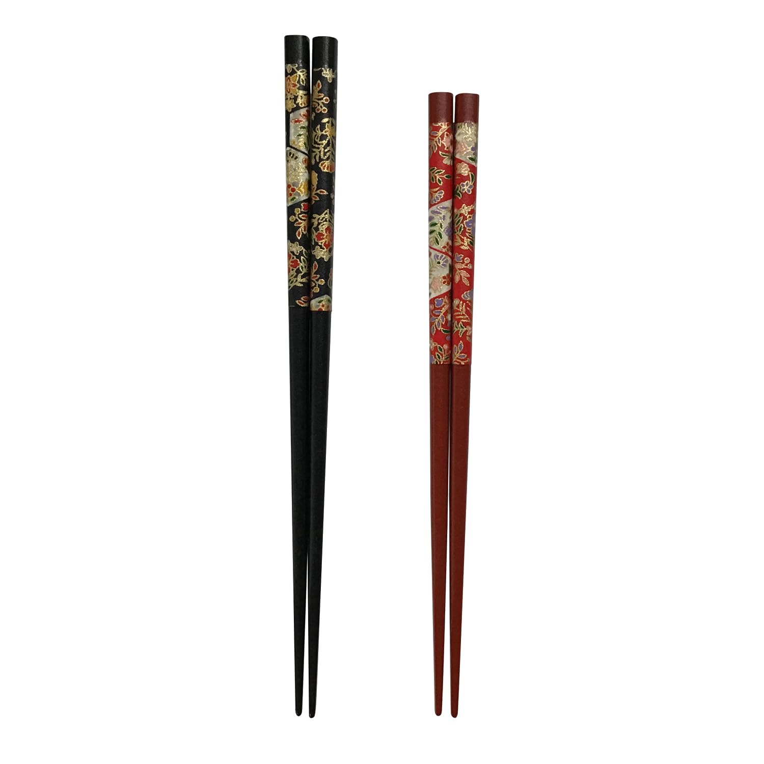 

Nakano Lacquered Chopsticks with Washi Paper Set of 2 Easy to Wakasa Lacquered Made in Japan Decoration, Hana-Kikko Pattern, Pairs, Non-Slip Finish,
