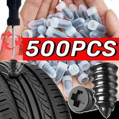 500PCS Car Vacuum Tyre Repair Neil Truck Motorcycle Scooter Rubber Tire Puncture Repair Set Glue Repair Tire Film Rubber Nail