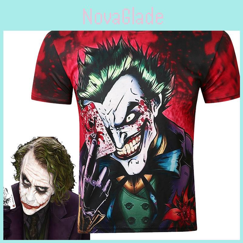 Stylish Red Joker T-shirt Unisex Fit With Full 3d Printing