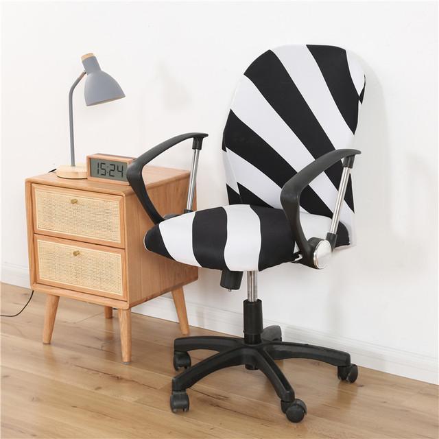 Geometry Computer Chair Cover Spandex Stretch Printed Office Chair Protective Covers Anti -Dirty Removable Machine Washable Armchair Seat