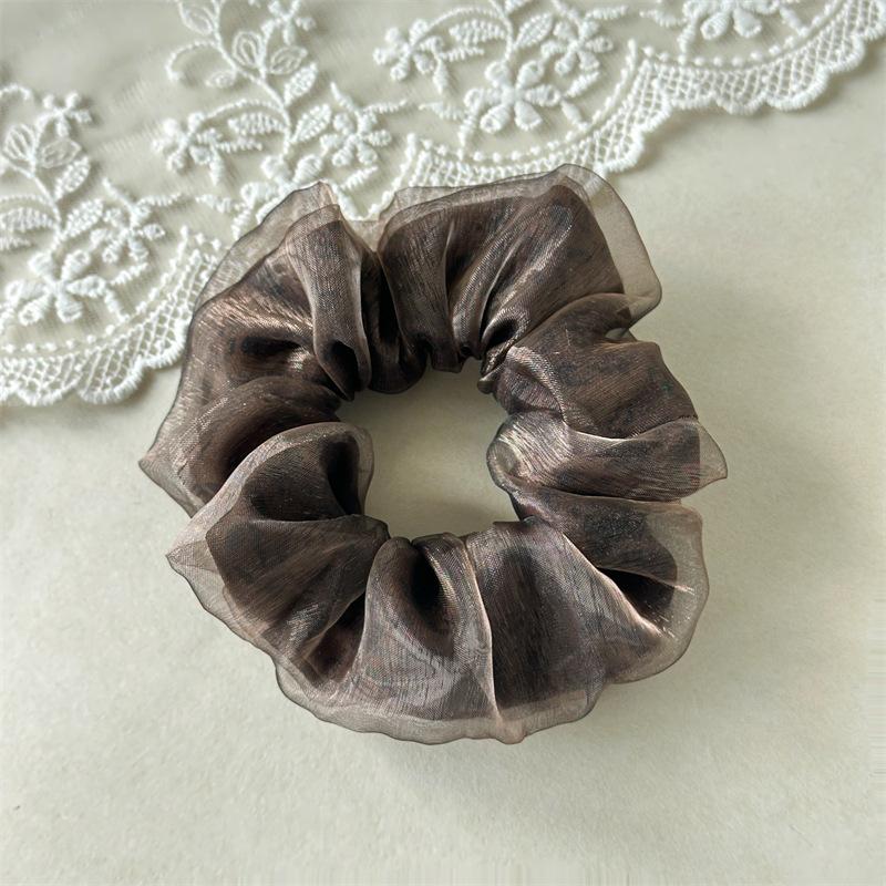 

Leopard Print Organza Hair Scrunchies Shiny Elastic Hair Ties Fashion Big Size Ponytail Women Girls Hair Accessories XXS