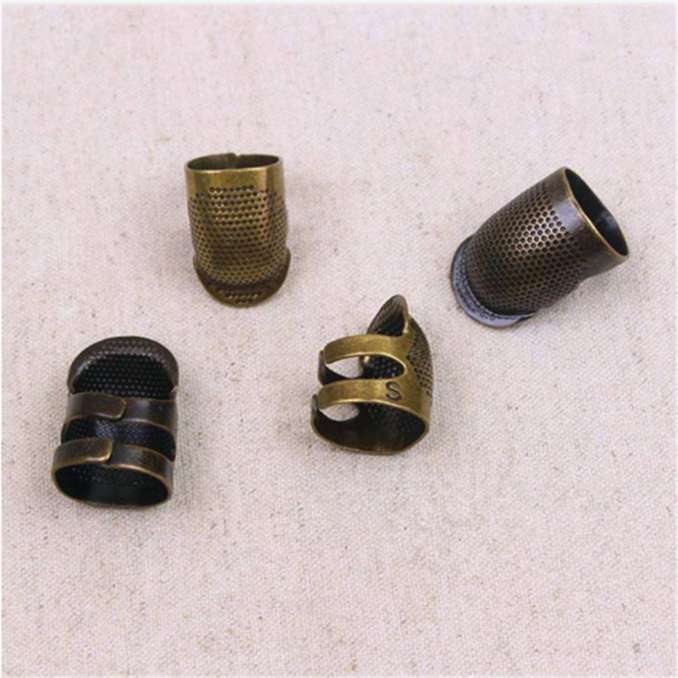 Adjustable Retro Thimble Ring Finger Hand Non-slip Embroidery Needle Press Finger Protector Finger Sleeve Universal Thimble
