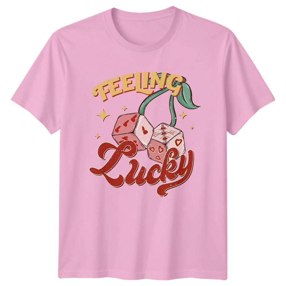 Feeling Lucky TShirt Retro Dice Love RoUnisexce Valentines Day