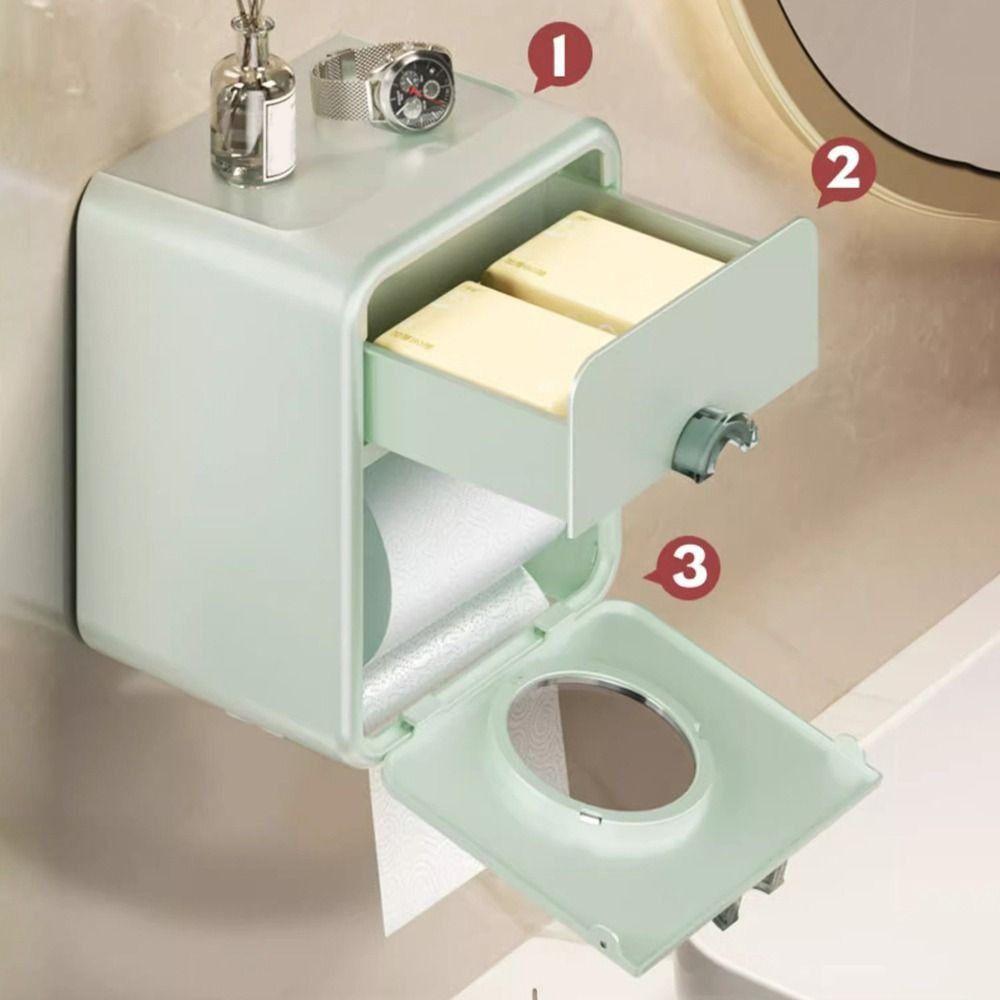 Wall Mounted Toilet Paper Storage Box Plastic Toilet Paper Holder Durable Paper Towel Box  Bathroom