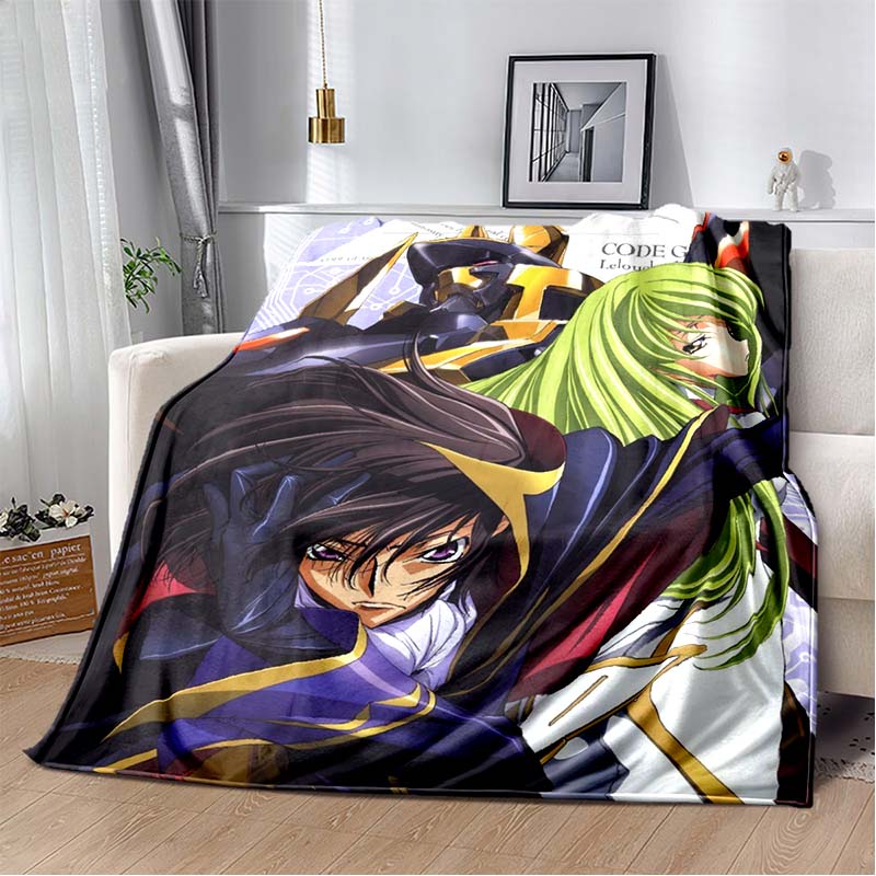 Code Geass Lelouch & C.C Anime Character Flannel Throw Blanket, Soft Warm Lightweight Blanket Sofa Bed Decor