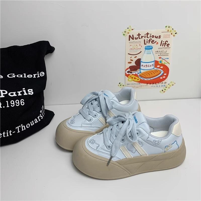 Hong Kong style little white shoes women's 2025 new spring thick-soled heightening versatile casual sports board shoes lightweight breathable board s