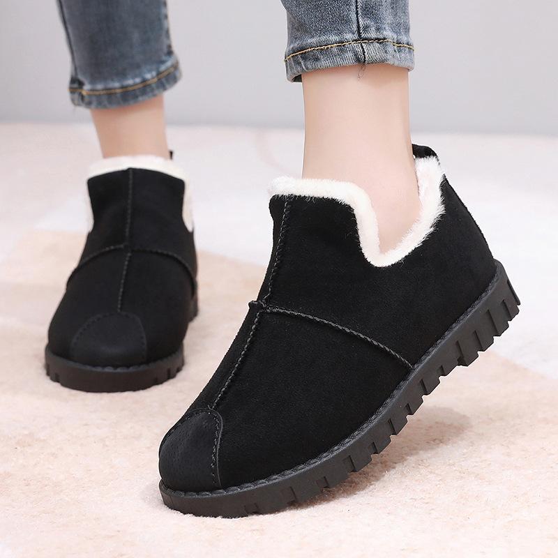 

Жіночі теплі снігоступи на платформі з хутряною підкладкою, міцні, повсякденні, для ходьби, зимові 40 чорний