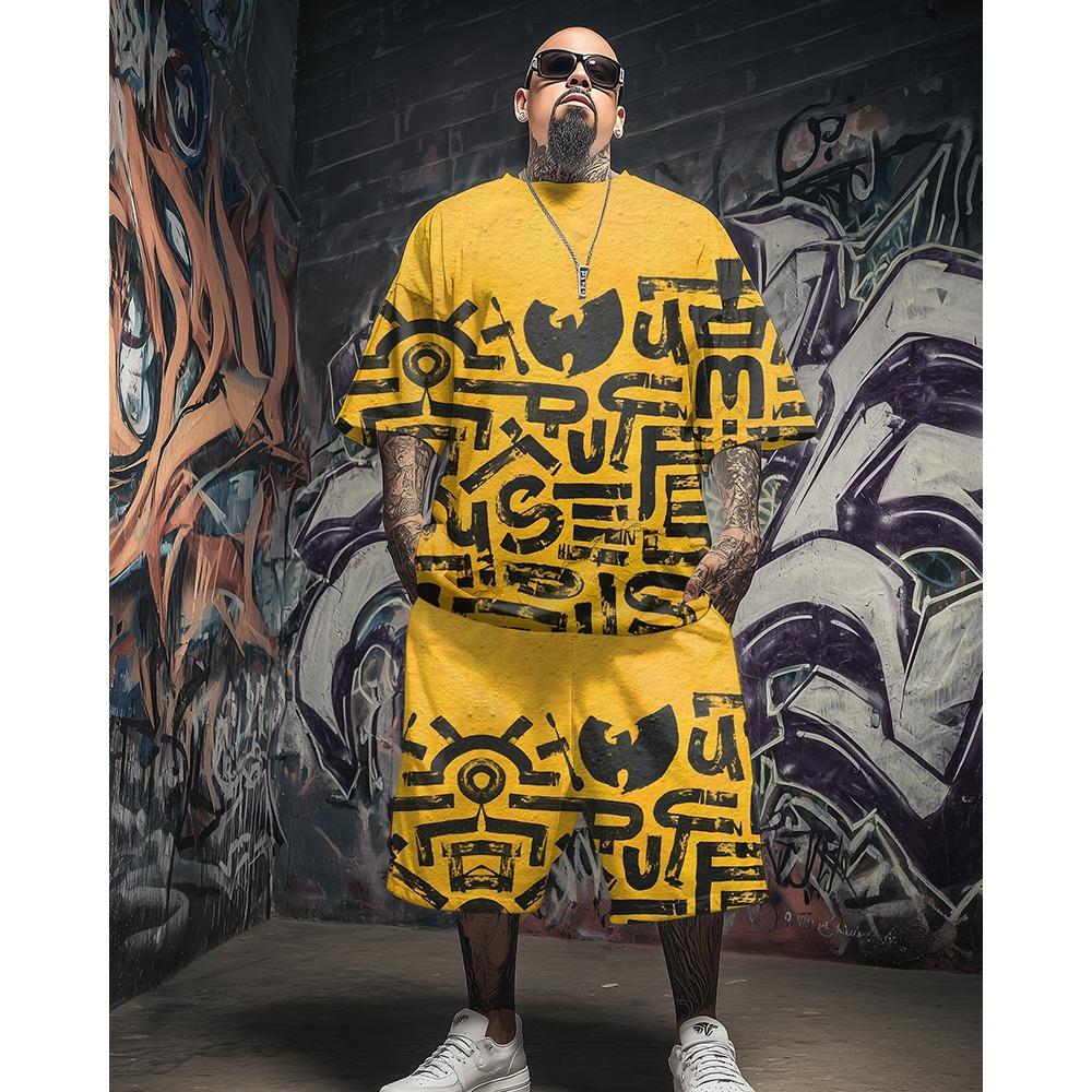

XXS-6XL Plus Size Men s Streetwear 2 Piece Outfit Camo Hip-Hop Graphic Print Short Sleeve T-Shirt and Shorts Set XXS