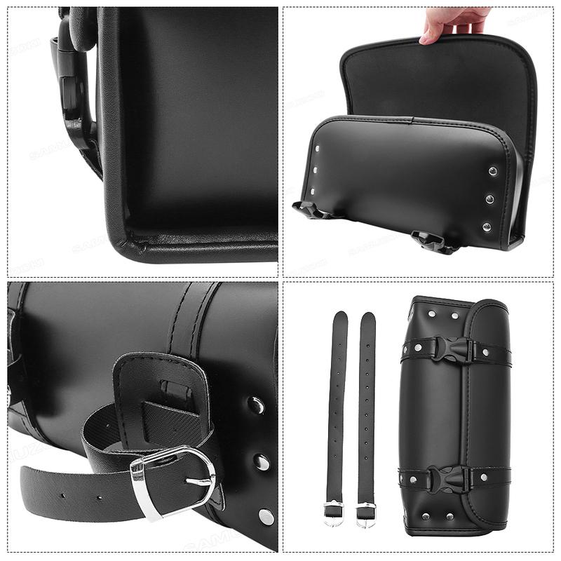 Retro Motorcycle Saddle Bags Black/Brown Leather Motorbike Side Tool Tail Bag PU Luggage Borsello Moto for Harley Universal