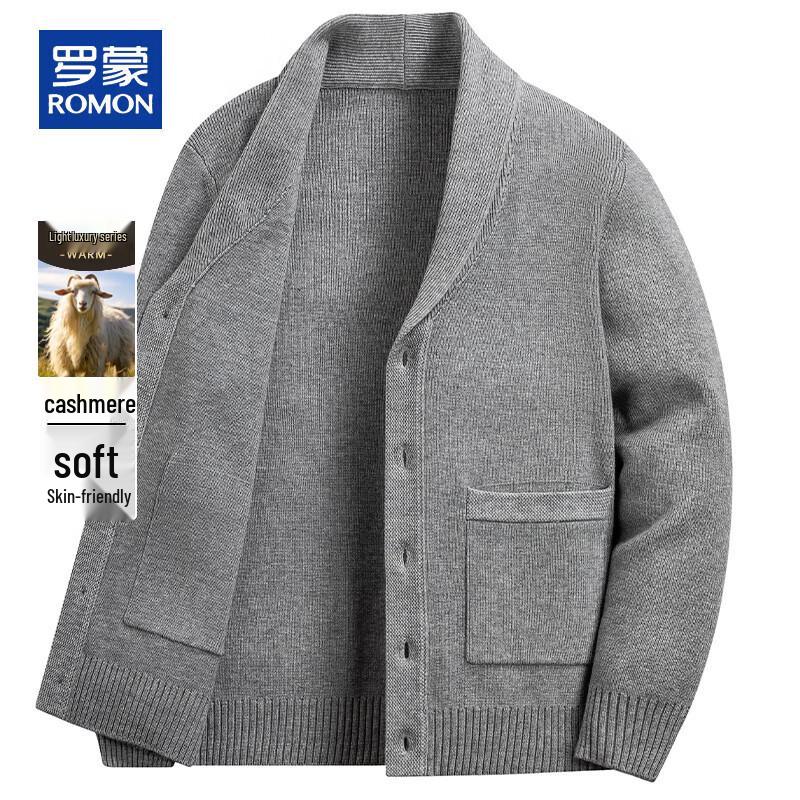 ROMON Men's Cashmere Blend Shawl Collar Cardigan