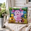 Cartoon Kids Lluntik Cushion Cover Soft Short Cover Washable Sofa Bed Dorm Garden Home Office Chair Decor