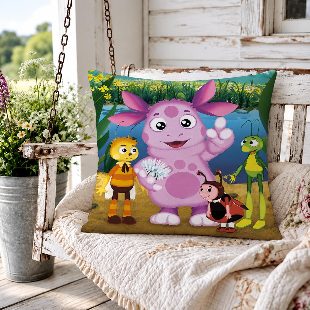 Cartoon Kids Lluntik Cushion Cover Soft Short Cover Washable Sofa Bed Dorm Garden Home Office Chair Decor